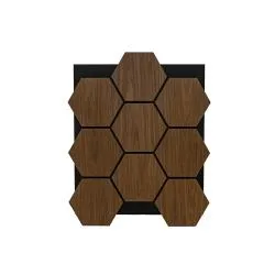 Panneau acoustique Hexagone chêne foncé